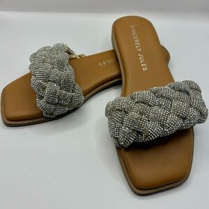 Sincerely Jules Fisk Rhinestone Sandals (6.5)